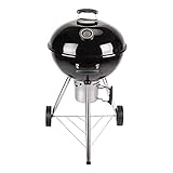 TAINO CLASSICO Holzkohle-Kugelgrill mit abnehmbarem Deckel Kettle-Grill Ø 57 cm Thermometer Schwarz